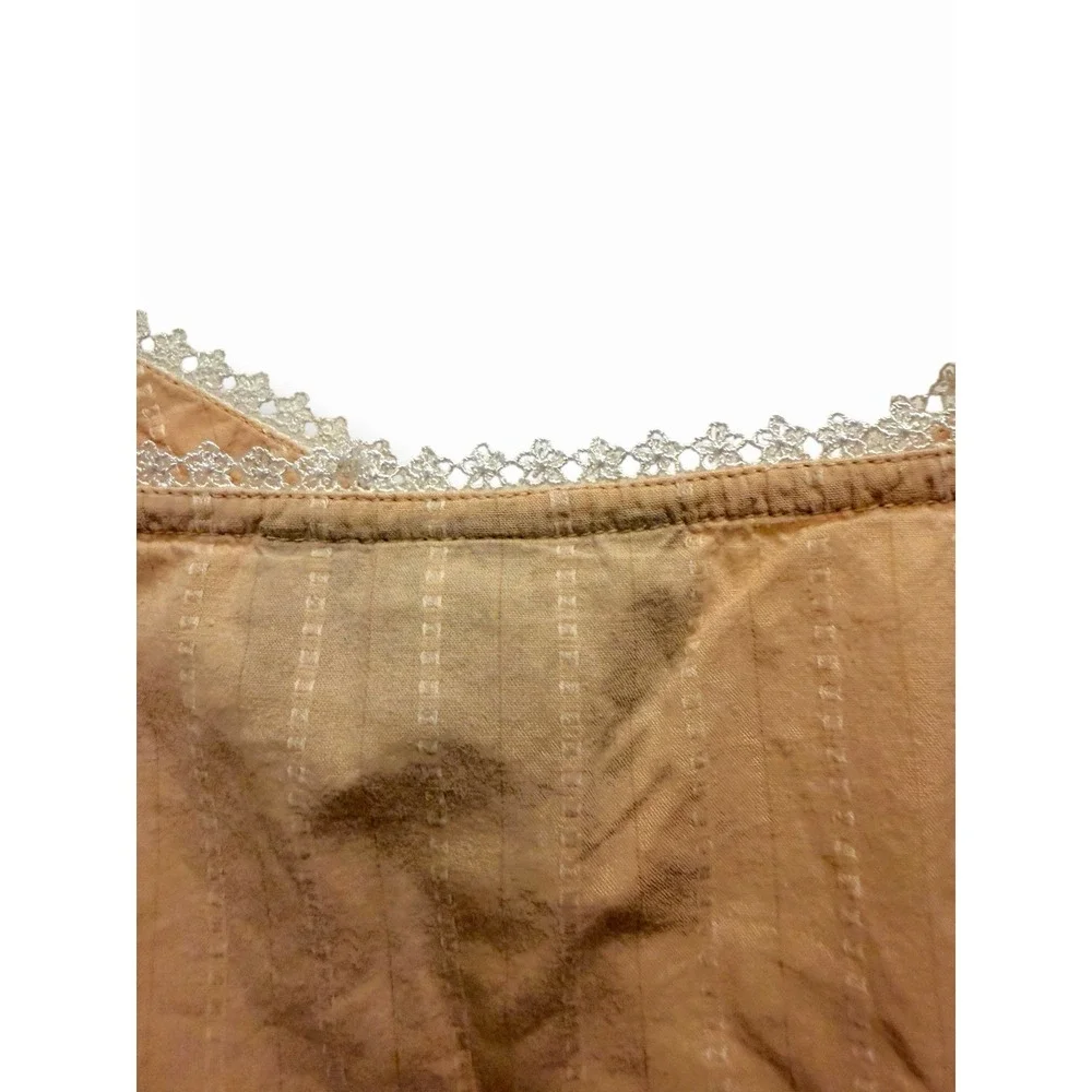 Venezia Cottagecore Tank Top Size 20 Peach Lace Trim Cotton Fairycore Boho Cami - Picture 11 of 15